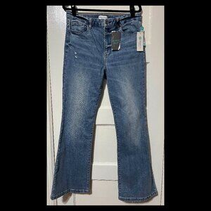 Studio Blue Womens Aliyah Super High Rise Flare Distressed Jeans Size 32/14 NWT